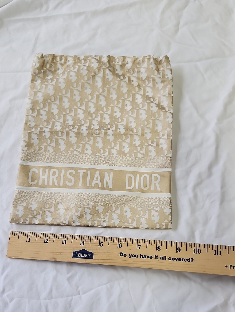 Dior Dust Bag Cream Logo Shorts with Christian Dior Band